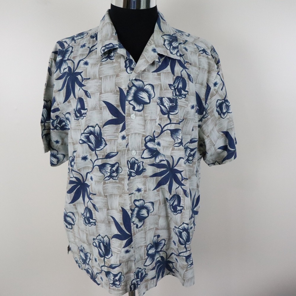 Op Ocean Pacific Shirt Mens Large Hawaiian Casual Button Up Floral Short Sleeve